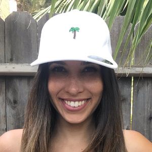 Honolua Surf Flexfit White Cap W/Palm Tree